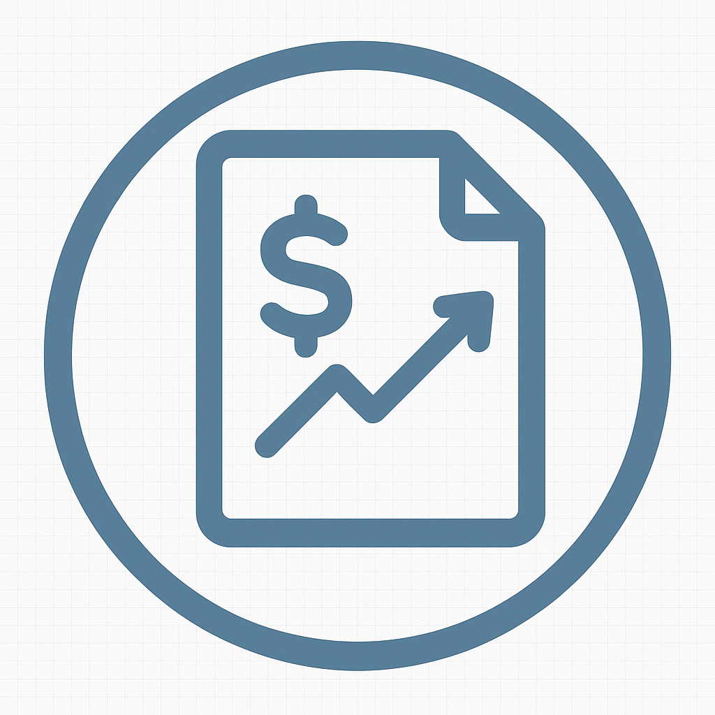 Icon representing financial property management services, including rent collection, budgeting, expense tracking, and financial reporting for landlords in Verdun, Lasalle, and Montreal's South-West.